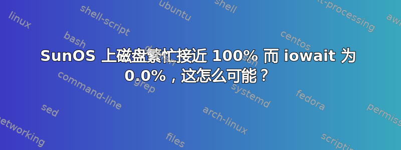 SunOS 上磁盘繁忙接近 100% 而 iowait 为 0.0%，这怎么可能？