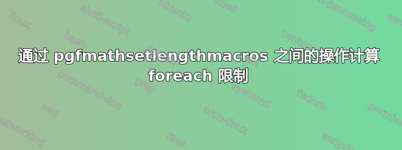 通过 pgfmathsetlengthmacros 之间的操作计算 foreach 限制