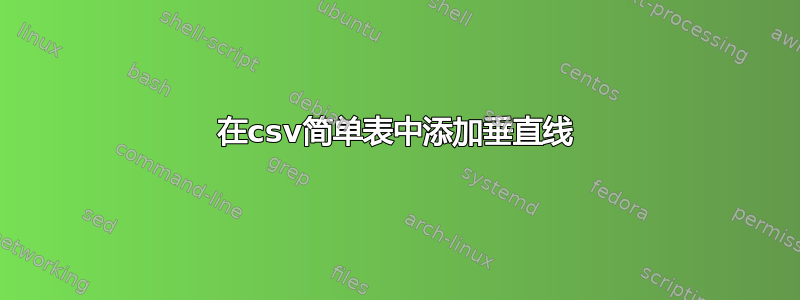 在csv简单表中添加垂直线