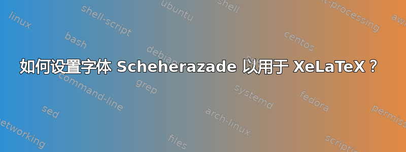 如何设置字体 Scheherazade 以用于 XeLaTeX？