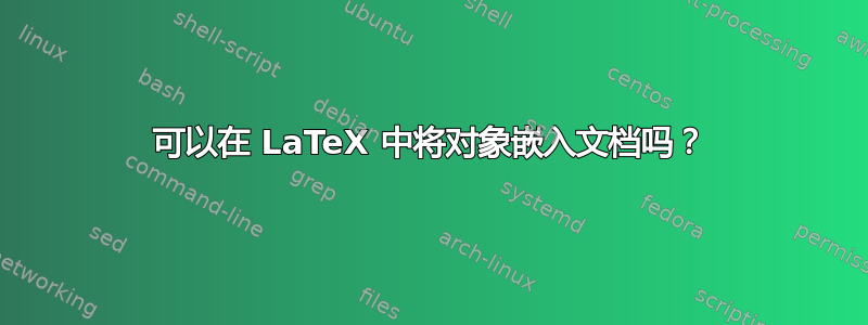 可以在 LaTeX 中将对象嵌入文档吗？