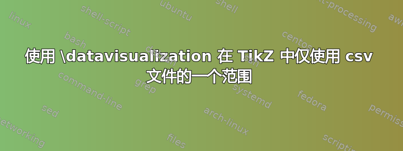 使用 \datavisualization 在 TikZ 中仅使用 csv 文件的一个范围