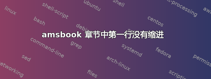 amsbook 章节中第一行没有缩进 