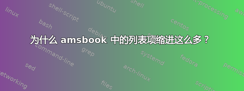 为什么 amsbook 中的列表项缩进这么多？