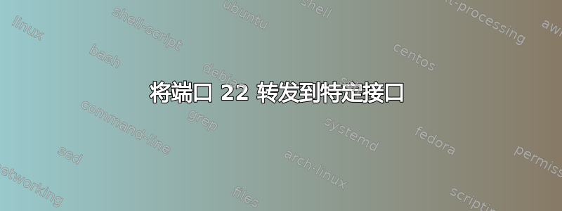 将端口 22 转发到特定接口