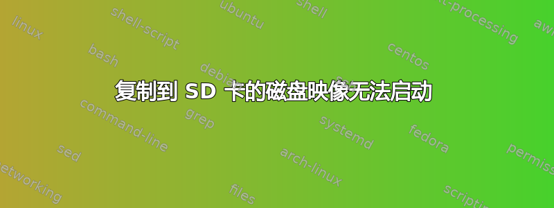 复制到 SD 卡的磁盘映像无法启动