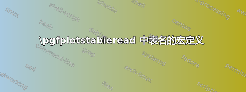 \pgfplotstableread 中表名的宏定义