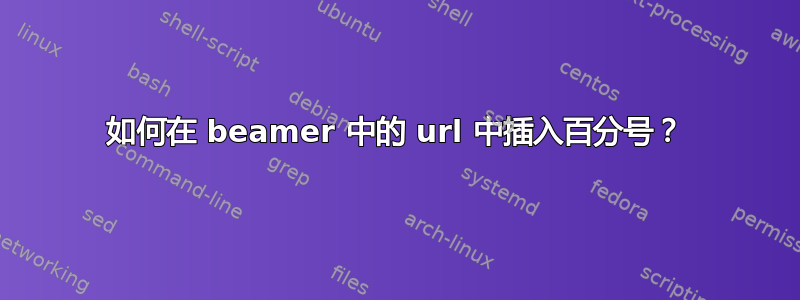 如何在 beamer 中的 url 中插入百分号？