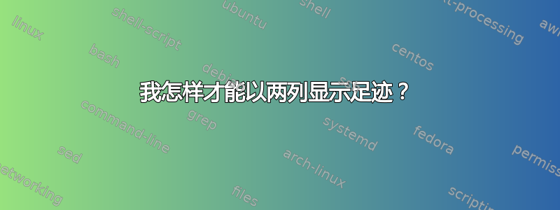 我怎样才能以两列显示足迹？