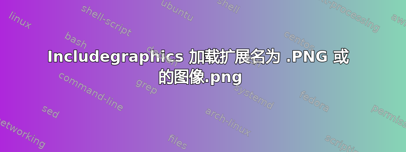 Includegraphics 加载扩展名为 .PNG 或 .png 的图像