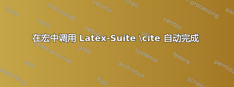 在宏中调用 Latex-Suite \cite 自动完成