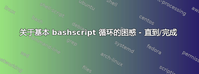 关于基本 bashscript 循环的困惑 - 直到/完成