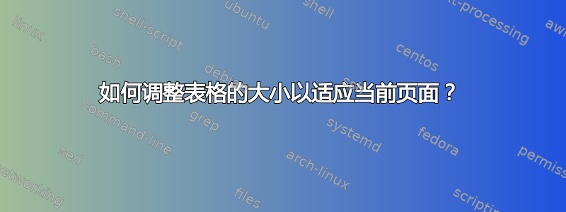 如何调整表格的大小以适应当前页面？