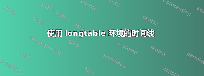 使用 longtable 环境的时间线