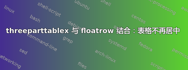 threeparttablex 与 floatrow 结合：表格不再居中