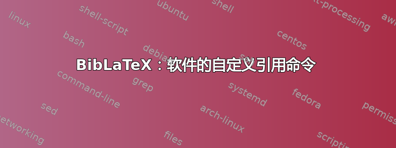 BibLaTeX：软件的自定义引用命令