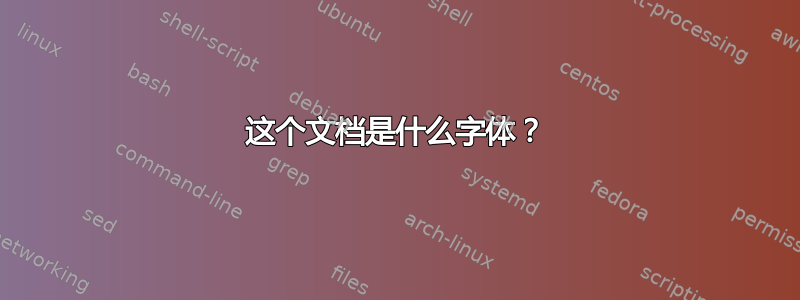 这个文档是什么字体？