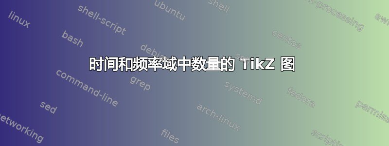 时间和频率域中数量的 TikZ 图