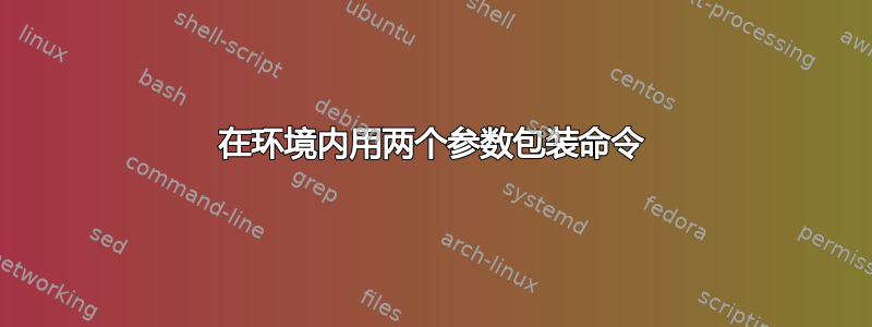 在环境内用两个参数包装命令