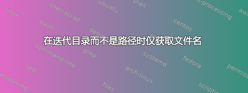 在迭代目录而不是路径时仅获取文件名