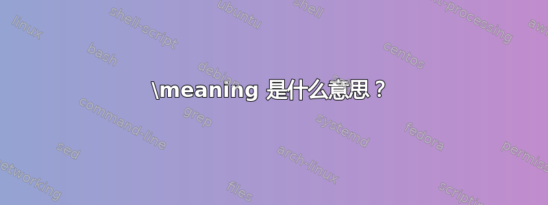 \meaning 是什么意思？