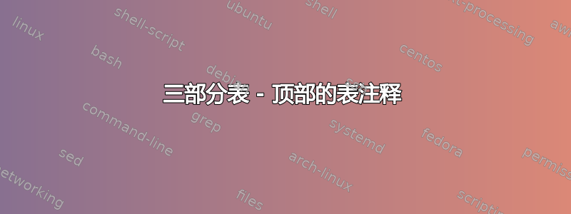 三部分表 - 顶部的表注释