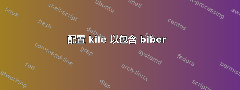 配置 kile 以包含 biber 