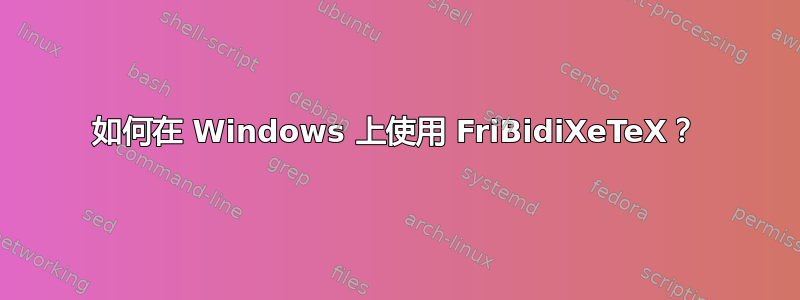 如何在 Windows 上使用 FriBidiXeTeX？