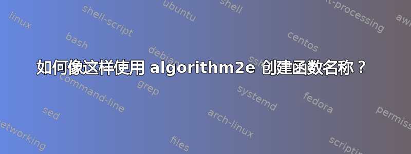 如何像这样使用 algorithm2e 创建函数名称？