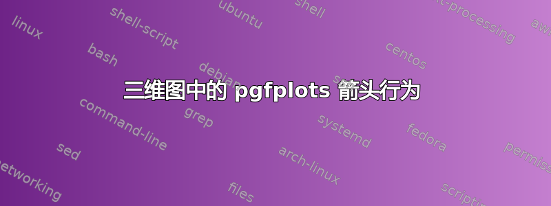 三维图中的 pgfplots 箭头行为