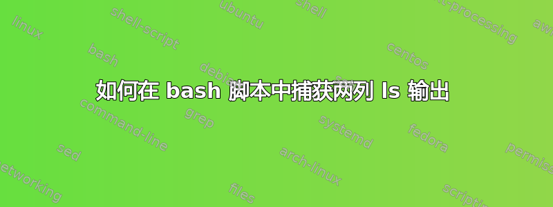 如何在 bash 脚本中捕获两列 ls 输出