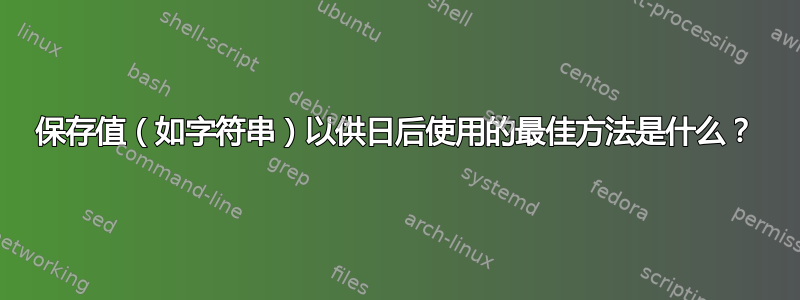 保存值（如字符串）以供日后使用的最佳方法是什么？