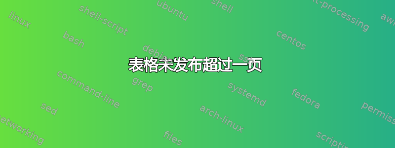 表格未发布超过一页