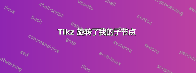 Tikz 旋转了我的子节点