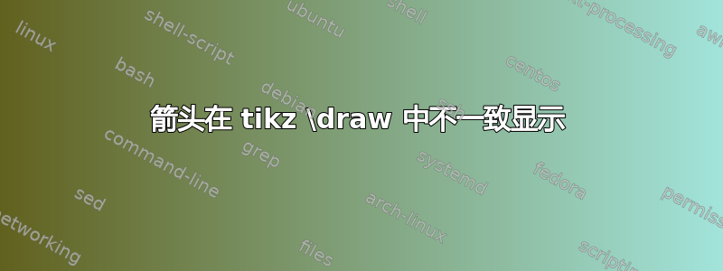 箭头在 tikz \draw 中不一致显示