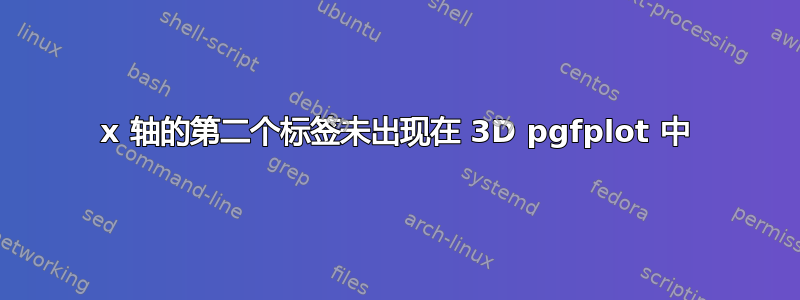 x 轴的第二个标签未出现在 3D pgfplot 中