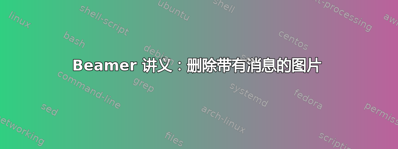 Beamer 讲义：删除带有消息的图片