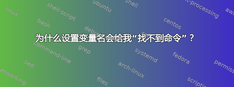 为什么设置变量名会给我“找不到命令”？