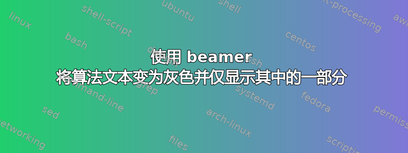 使用 beamer 将算法文本变为灰色并仅显示其中的一部分