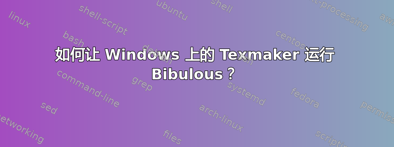 如何让 Windows 上的 Texmaker 运行 Bibulous？