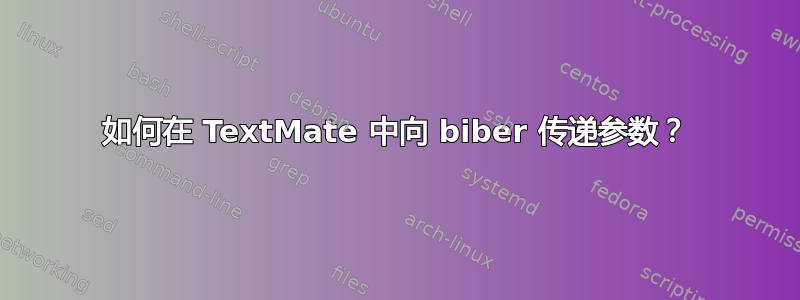 如何在 TextMate 中向 biber 传递参数？