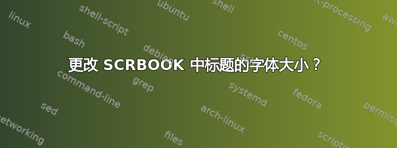 更改 SCRBOOK 中标题的字体大小？