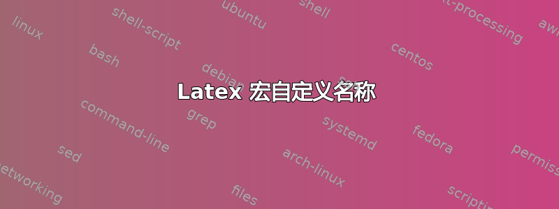 Latex 宏自定义名称