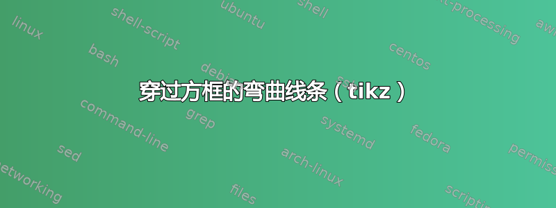 穿过方框的弯曲线条（tikz）