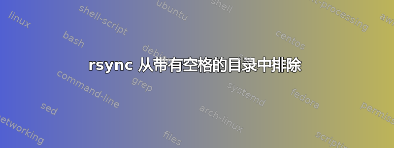 rsync 从带有空格的目录中排除