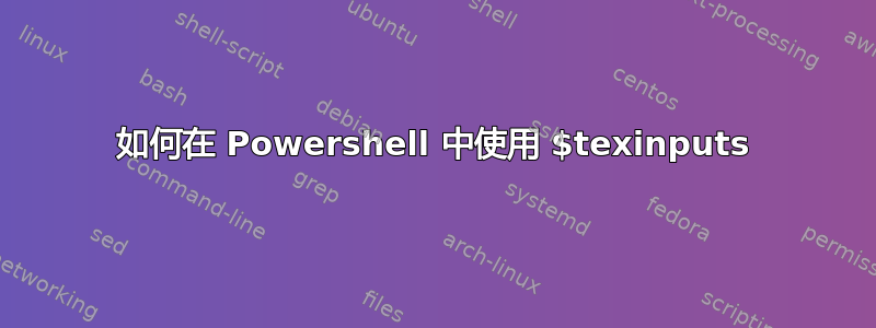 如何在 Powershell 中使用 $texinputs