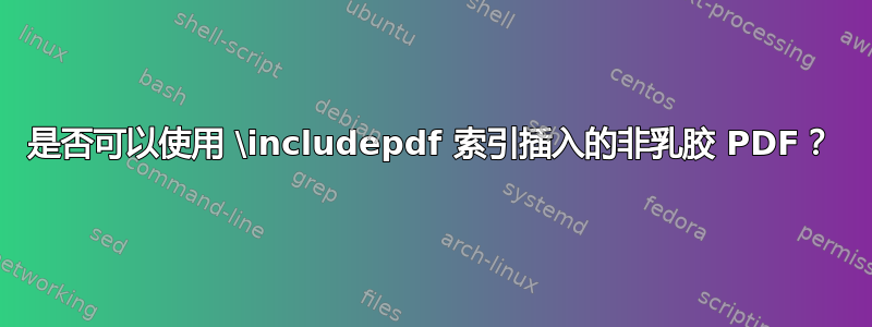 是否可以使用 \includepdf 索引插入的非乳胶 PDF？