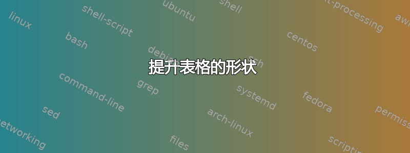 提升表格的形状