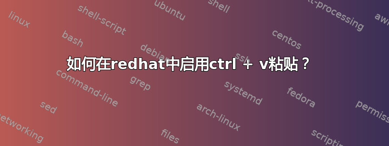 如何在redhat中启用ctrl + v粘贴？ 