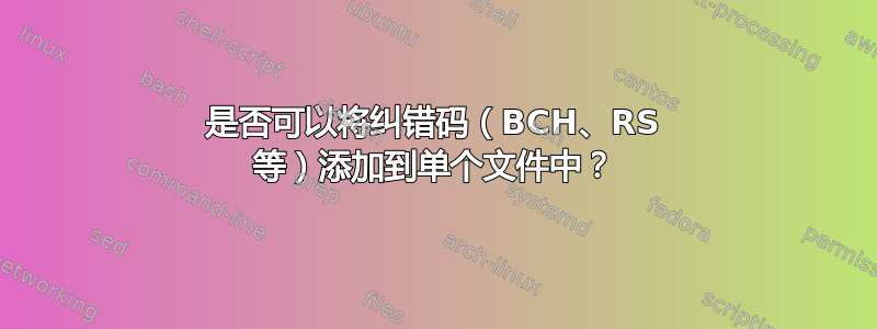 是否可以将纠错码（BCH、RS 等）添加到单个文件中？